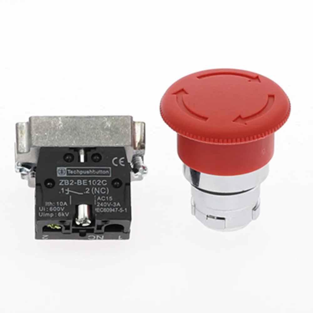 XB2 красная Грибовидная головка Φ 22 мм 10A/415V|Выключатели| |