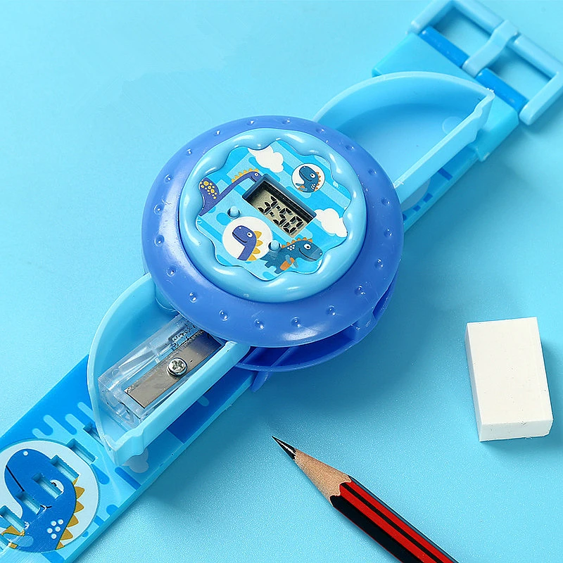 

Student Watch Multifunction Stationery Pencil Sharpener Eraser Electronic Clock Digital Children Wrist Watches Cartoon Kids Hour