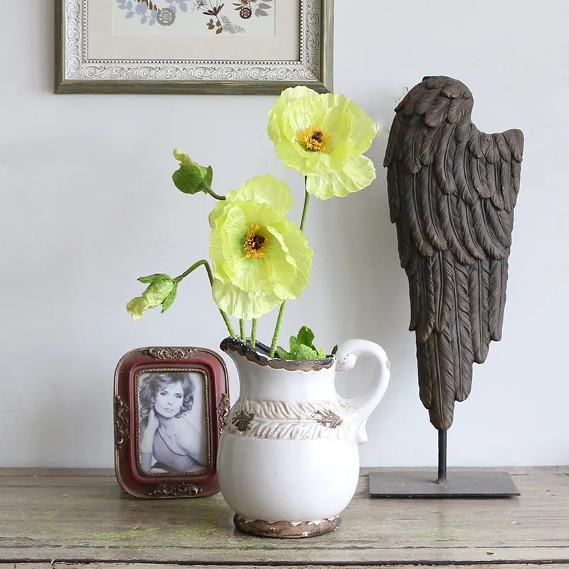 5 piezas de amapola искусственные de seda фарфор de amapola decoración de fiesta de novia de fiesta de boda