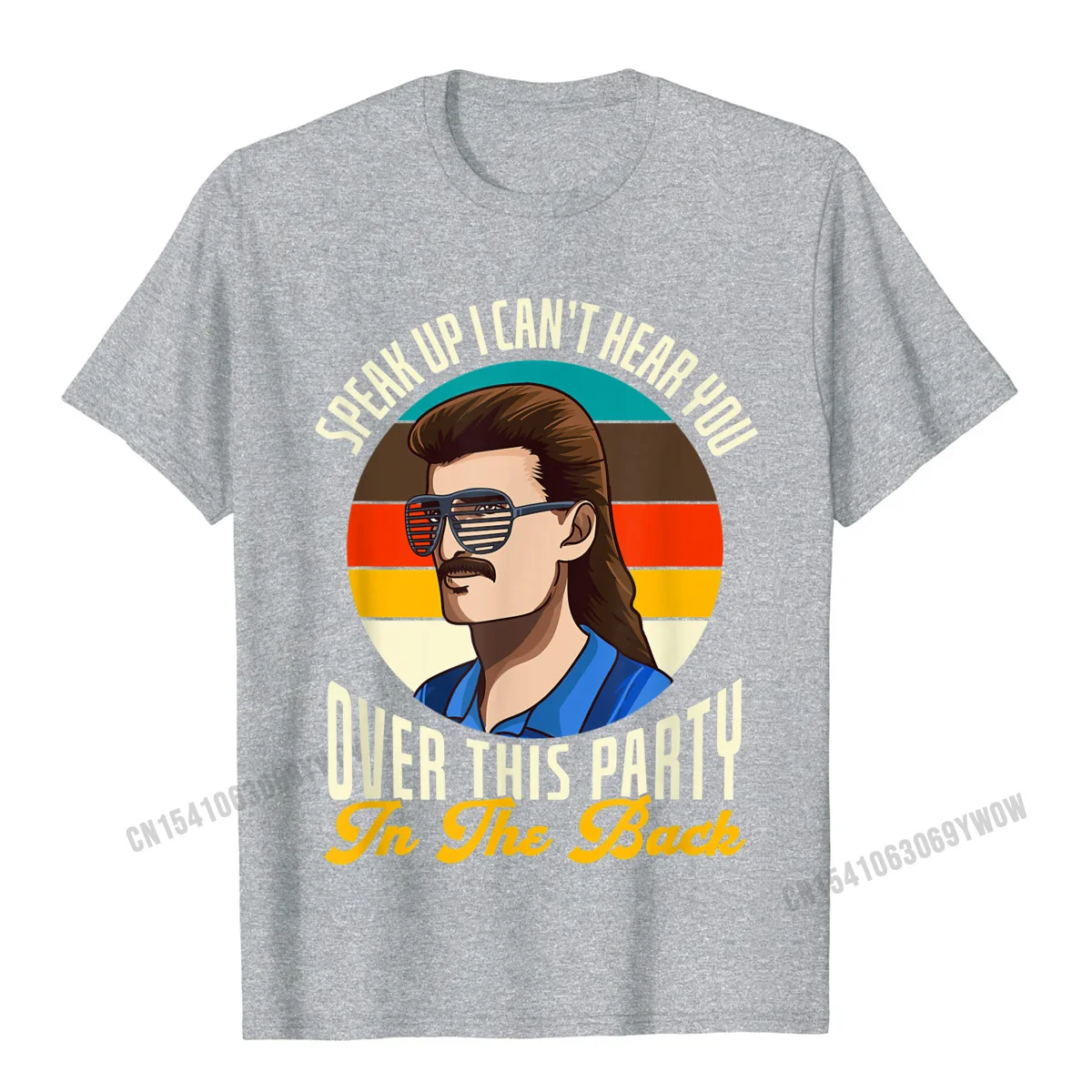 2021 New Birthday Custom Short Sleeve Top T-shirts Summer/Autumn Crew Neck Cotton Tops T Shirt for Men T Shirts Normal Funny Redneck Shirt Redneck Gift Funny Redneck Mullet T-Shirt__89 grey