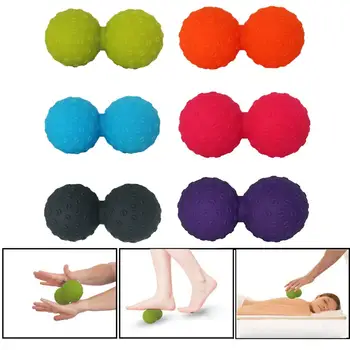 

4.72*2.48 Inch Silicone Bump Emboss Massage Ball Peanut Shape Fascia Yoga Ball For Massaging Foot Hand Muscle