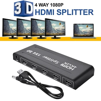 

For HDTV DVD PS3 Xbox 1pc 4 Port HDMI Splitter Full HD 1080p Video HDMI Switch Switcher 1X4 1 Input 4 Output USB Hub Mayitr