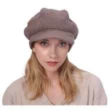 Женская шапка, сохраняющая тепло, зимняя, повседневная, берет, вязаная шерстяная шапочка, шапка, уплотненная, лыжная шапка, сомбреро, козырек, Casquette Viseras de Mujer