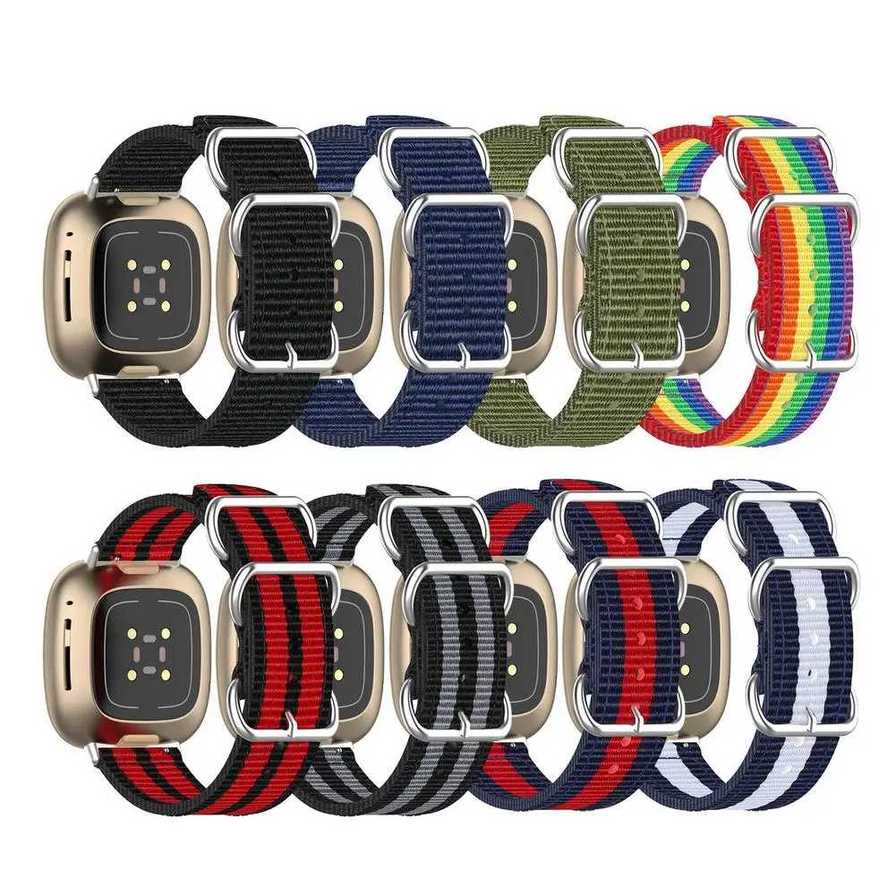 

Nylon Watch Wristband For Fitbit Versa 3/Sense Smart Watch Durable Breathable Replacement Wrist Strap Smartwatch Accessories