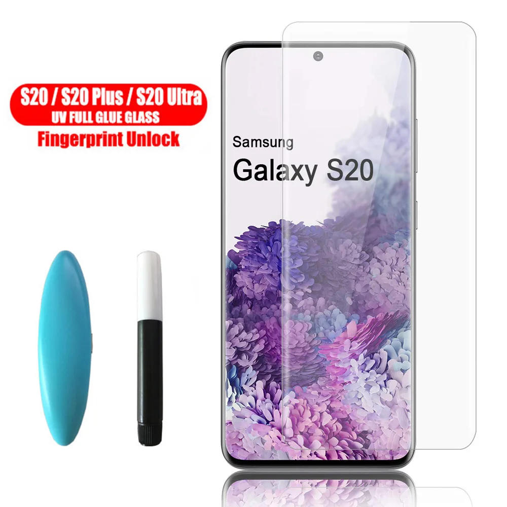 20D UV S20 Utlra защита для экрана УФ стекло Samsung Galaxy S8 S9 S10 Plus Note 8 9 10 5G закаленное с полным