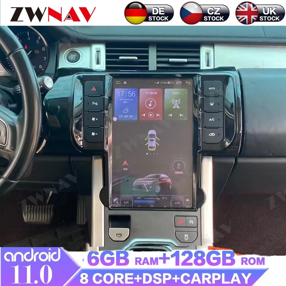 Автомобильный мультимедийный плеер Tesla экран на Android 11 6 + 128 ГГц для Land Rover Evoque 2012-2018