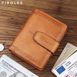 Luxury Short Wallet Genuine Leather Women Wallets Card Slot Coin Zipper Purse For Lady Hollow Design Female Money Bag