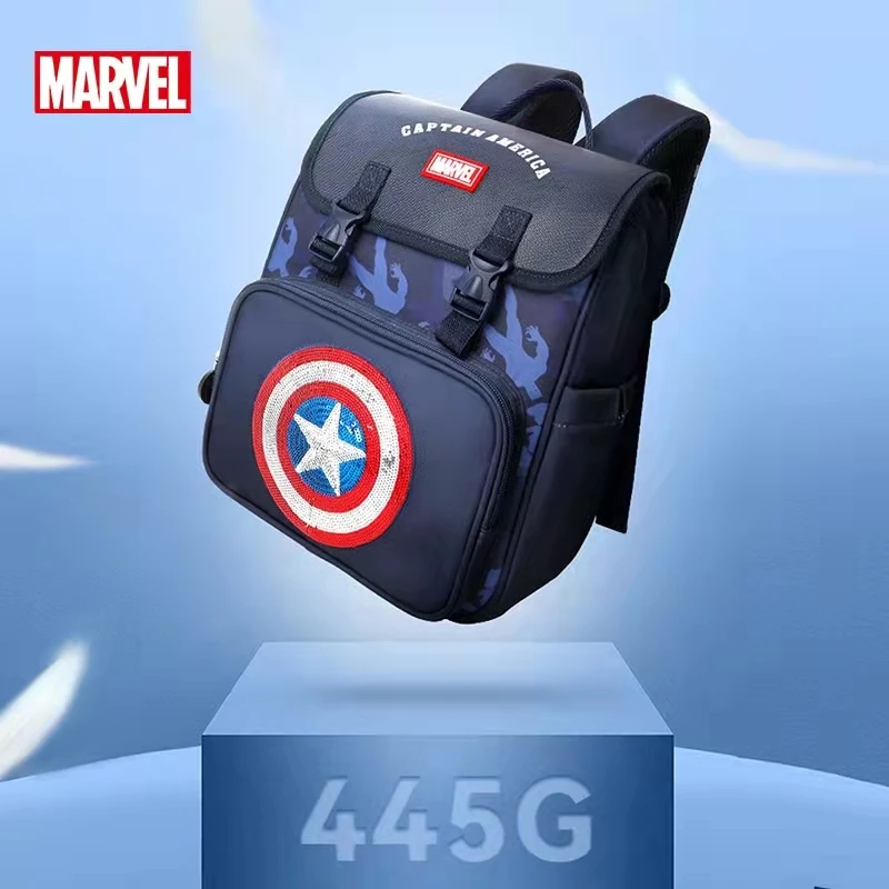 Disney Kindergarten Backpack For Boys Primary School Student Shoulder Orthopedic Bag Spider Iron Man Large Capacity Kids Gifts