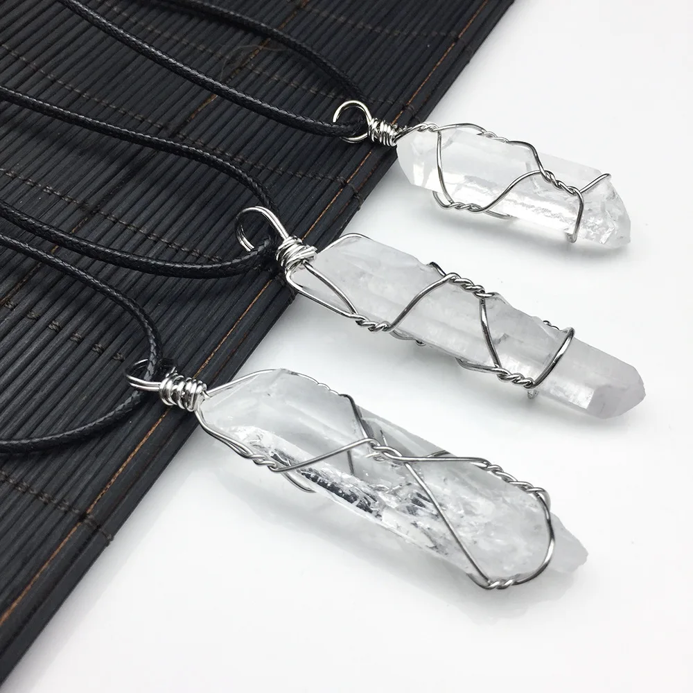 Wire Wrapped Crystal Quartz Necklace