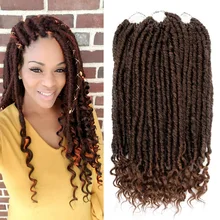 Искусственные локоны в стиле Crochet косички богиня локоны косички волосы синтетические страшные локоны крючком наращивание волос 16 дюймов мягкие