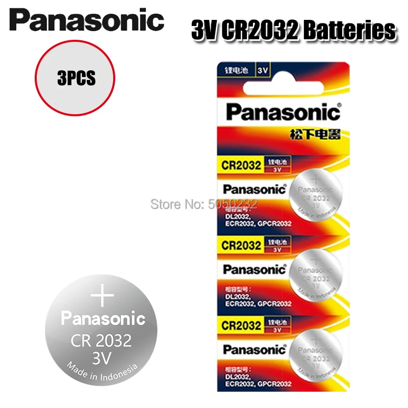 3 шт. Оригинальный Новый аккумулятор для PANASONIC cr2032 в кнопочные батарейки монет