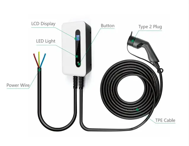 EVify Support Cable Recharge Type 2 pour Voiture Electrique