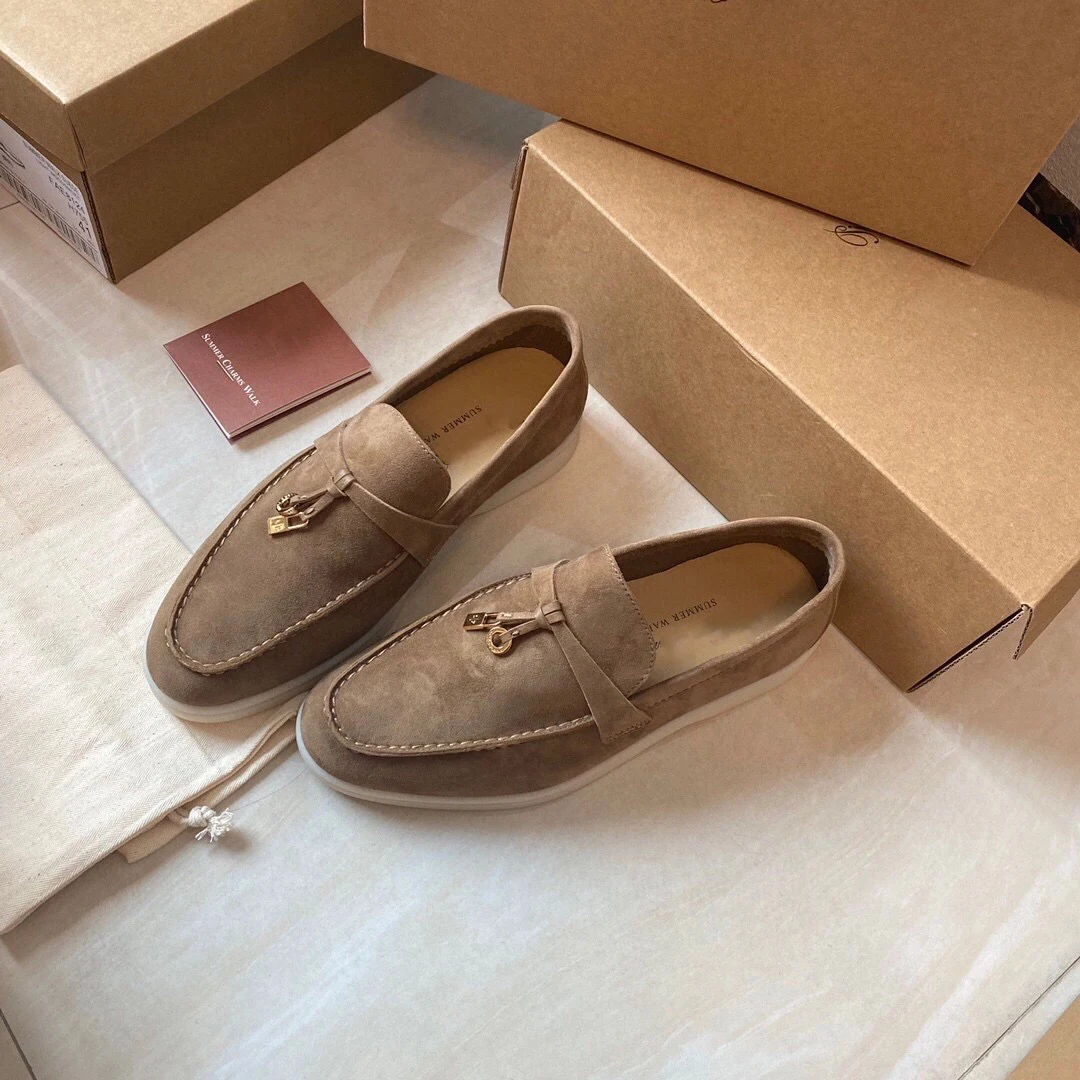 Модные детские замшевые женские мокасины из натуральной кожи без шнуровки