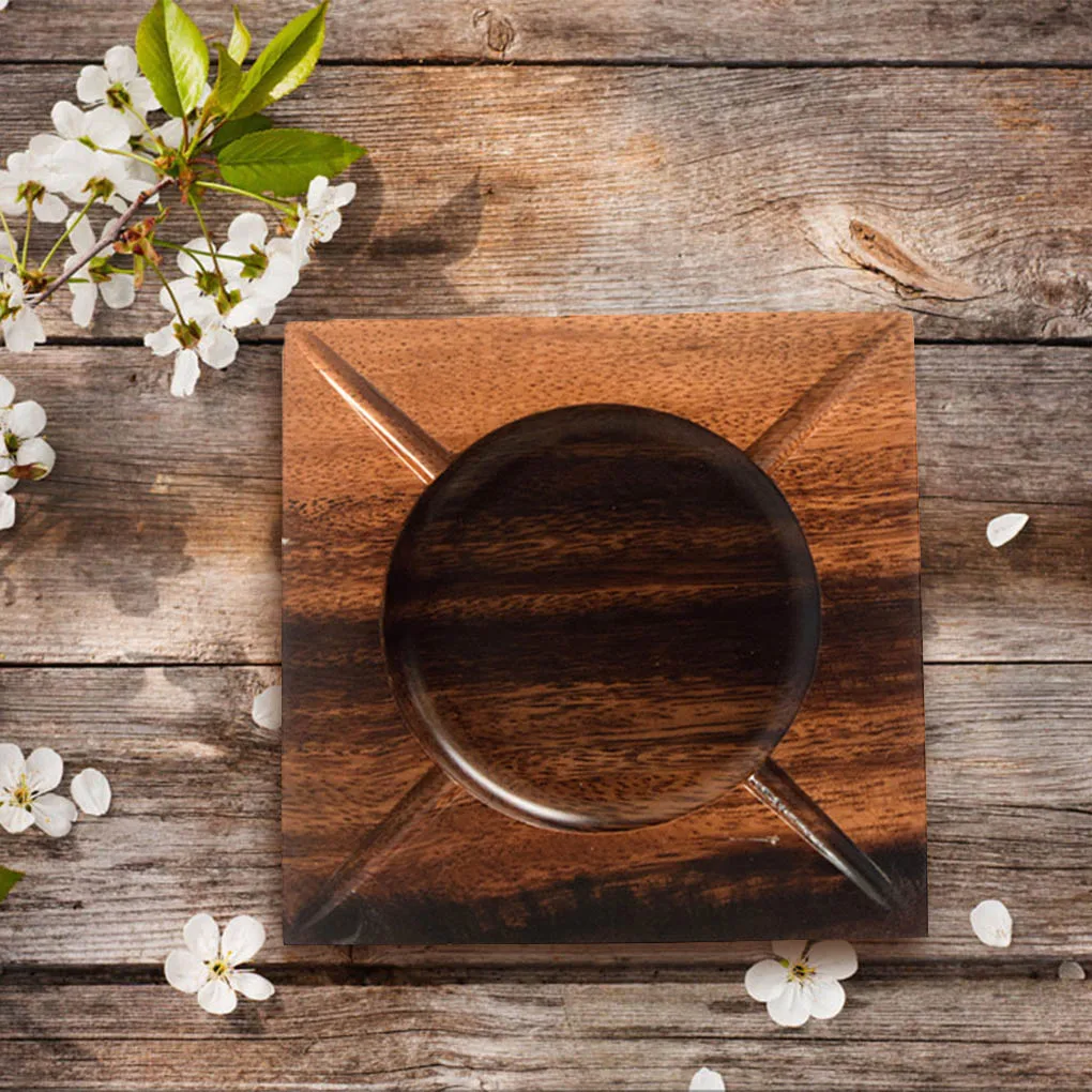 Пепельница квадратная деревянная домашняя офисная пепельница уличная комнатная KTV пепельница термостойкая настольная