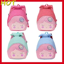 Children's Zipper Has Compartments School Bag Kindergarten Cartoon Cute Mermaid Backpack Purse Girls Bag mochila