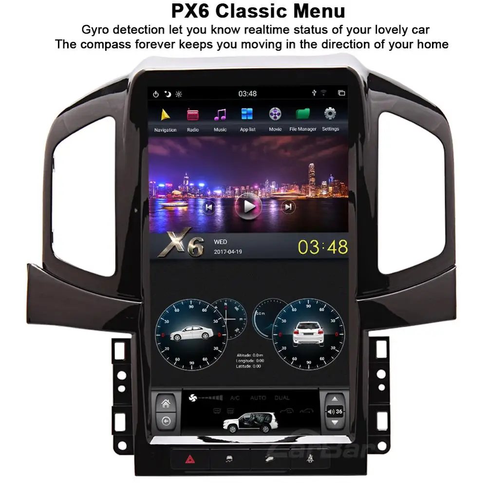 Carbar 13," Tesla стиль PX6 Android 8,1 автомобильный DVD gps плеер для Chevrolet Chevy Captiva 2013- стерео радио аудио