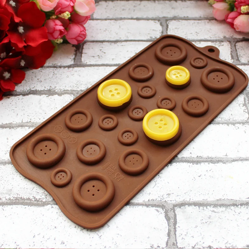 

3D Button Chocolate Molds Silicone Form DIY Cake Mold Bakeware Baking Dish Cake Decoration Tools Kitchen Ice Mould Trays