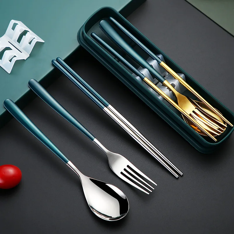 

Dinner Set Cutlery Stainless Steel Tableware Knife Fork Spoon Dinnerware Set with Box Western Dinner Tools cutlery
