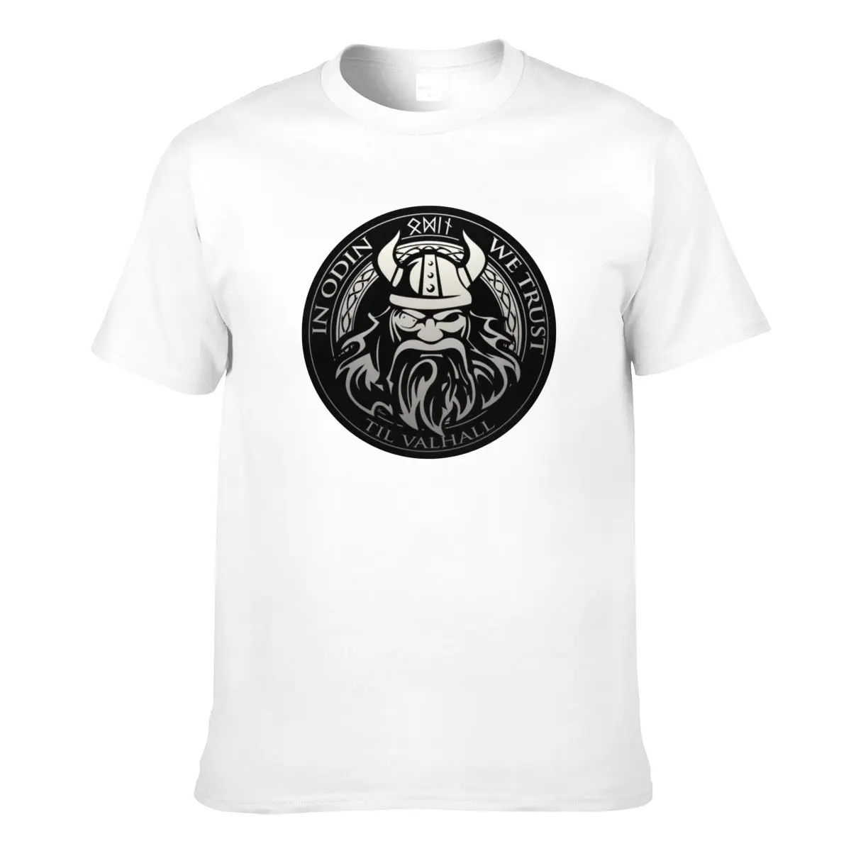 Викинги сыновья Одина Valhalla футболка для Для мужчин размера плюс хлопок Футболка