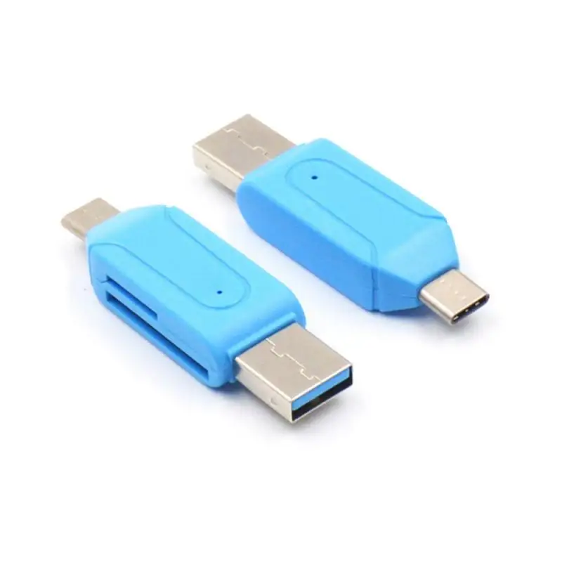 NEW Type-C & USB 2 In 1 OTG Card Reader High-speed USB2.0 Universal OTG TF/SD For Android Computer Extension Headers usb to iphone converter