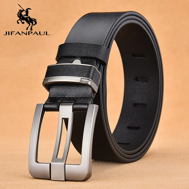 RT 3.8CM Black JIFANPAUL бренд подлинный мужской модный кожаный ремень сплав Материал Пряжка Бизнес Ретро Мужские джинсы дикие ремни высокого качества - Цвет: RT 3.8CM Black