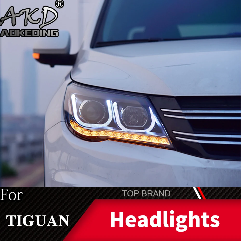 Head Lamp For Car VW Tiguan 2009-2012 Headlights Fog Lights Daytime Running Lights DRL H7 LED Bi Xenon Bulb Car Accessories