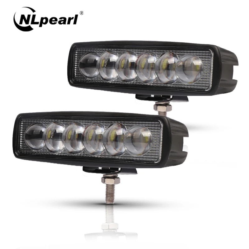 

Nlpearl 2PCS Light Bar/Work Light 6'' 18W Spot Beam 8D LED Work Light Bar 12V For Motorcycle Tractor Boat Off Road 4WD 4x4 Truck