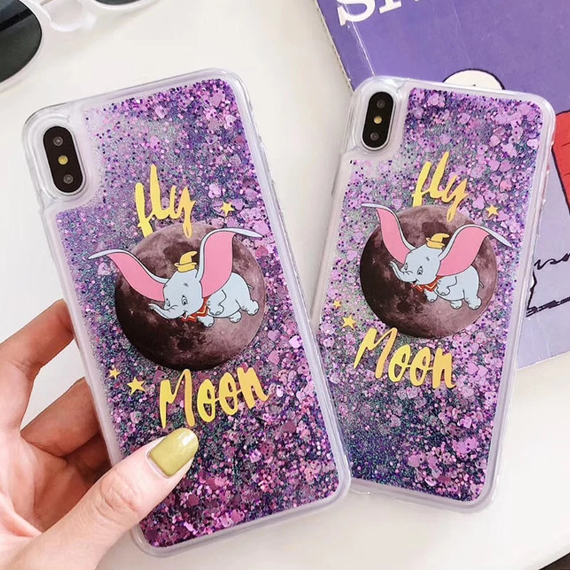 

Cartoon Moon Dumbo Elephant Liquid Case for Samsung A50 A30 A10 M20 M10 J3 J4 J6 J8 A6 A7 A8 A9 2018 S10 Lite S9 S8 Plus S7 Edge
