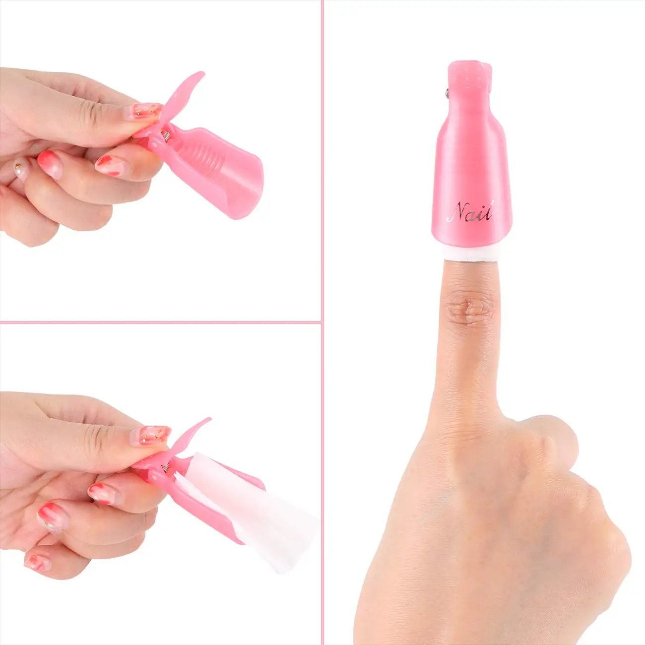 Neuer Stil Kunststoff Acryl Nagelclip Nail Art UV Gel Nagellackentferner Soak Off Cleaner Cap Clip – Detail 4