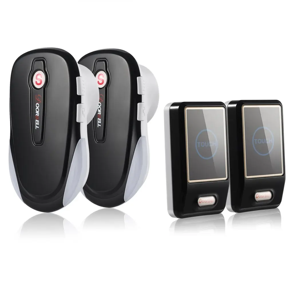 2transmit 2receive Energy Saving one Touch Sensor Button Ultra-long Distance Control Optional Waterproof Transmitter Wireless Digital Doorbell - Color: 2transmit 2receive