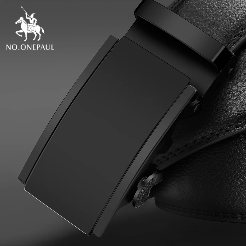 HS06 NO. ONEPAUL брендовый Модный черный ремень натуральной кожи с автоматической пряжкой мужские ремни из коровьей кожи 3,5 см ширина WQE789 - Цвет: HS06