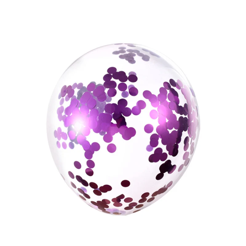 Purple 12 дюймов прозрачные конфетти шары на день рождения латексные розовые Золотые Серебряные вечерние украшения для взрослых Детские украшения для свадьбы и дня рождения - Цвет: Purple