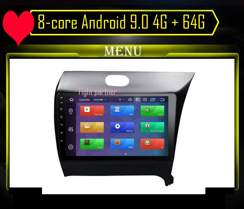 Автомобильный dvd диск с 8 ядерным процессором Android 9 0 4 Гб + 64 ГБ для Kia CERATO K3 FORTE 2013 2014