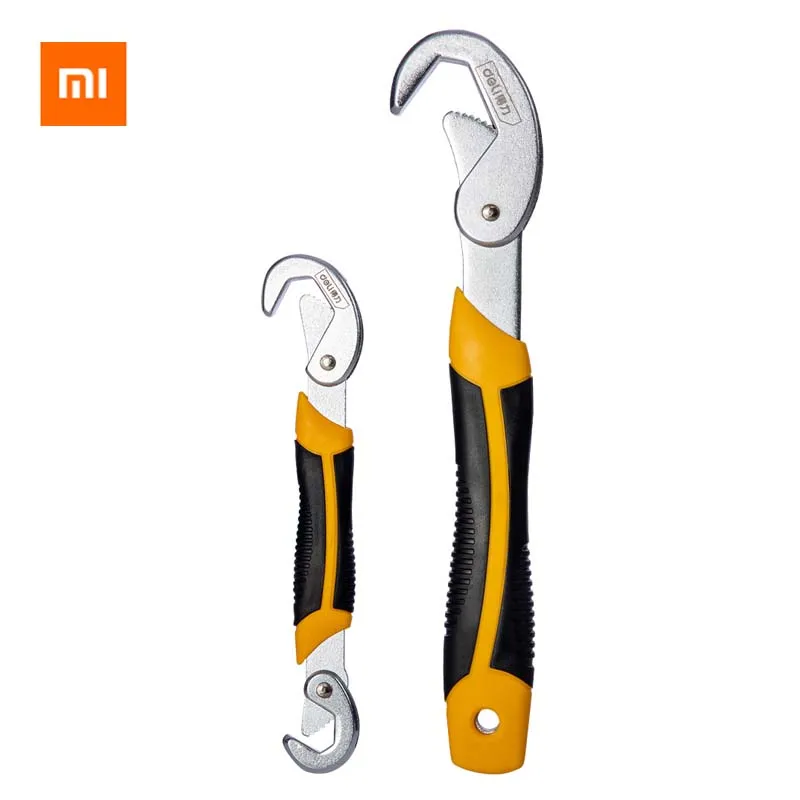  Универсальный гаечный ключ Xiaomi Deli с покрытием поверхности из высокоуглеродистой стали, штамповка двух спецификаций, дизайн зубцов 