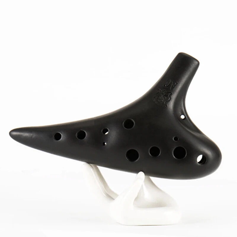 Black pottery 12 отверстиями переменного тока СЧ Окарины для начинающих профессионально играть Копченый керамики - Цвет: Black pottery
