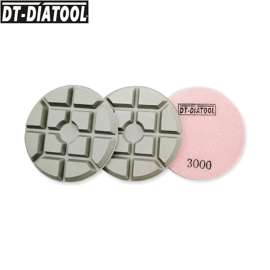 

DT-DIATOOL 3pcs Dia 100mm/4" Grit#3000 Thickened Diamond Concrete Polishing Pad Resin Bond Sanding Disc Repairing Concrete Floor