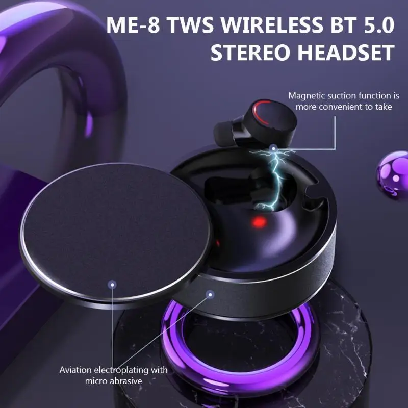 Ubeamer ME-28 TWS Bluetooth стерео наушники с алюминиевым сплавом вращающийся зарядный Чехол Водонепроницаемая гарнитура