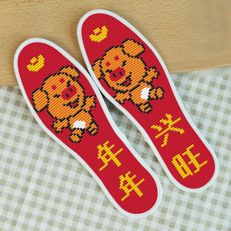 

2019 New Style Cross Stitch Insole Embroidered Men And Women Small Full Embroidery Own Embroidered Handmade Embroidered Semi-Fin