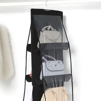 

Double-sided Six-layer Bag Hanging Bag For Wardrobe Bag Closet Storage Handbag Non-woven Hanging Organizer M7L6