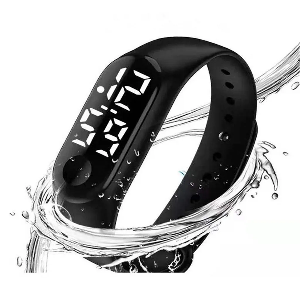 Светодиодный спортивный браслет Электронный Спортивный светящийся датчик нейтральные часы силиконовый ремешок водонепроницаемые сенсорные электронные часы YE1