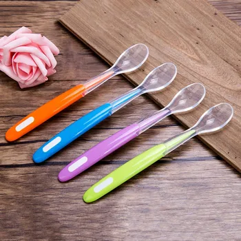 

1pc Baby Soft Silicone Feeding Spoon Baby Spoon Safety Tableware Infant Learning Spoons