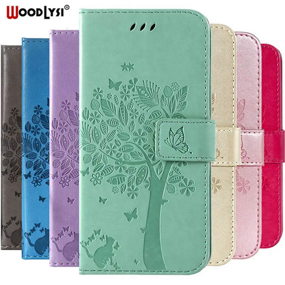 PU Leather Phone Case For LG X Power 2 Power2 M320 M320N Flip Bag Cover Q60 K50 3D Cat Tree Embossed | Мобильные телефоны и