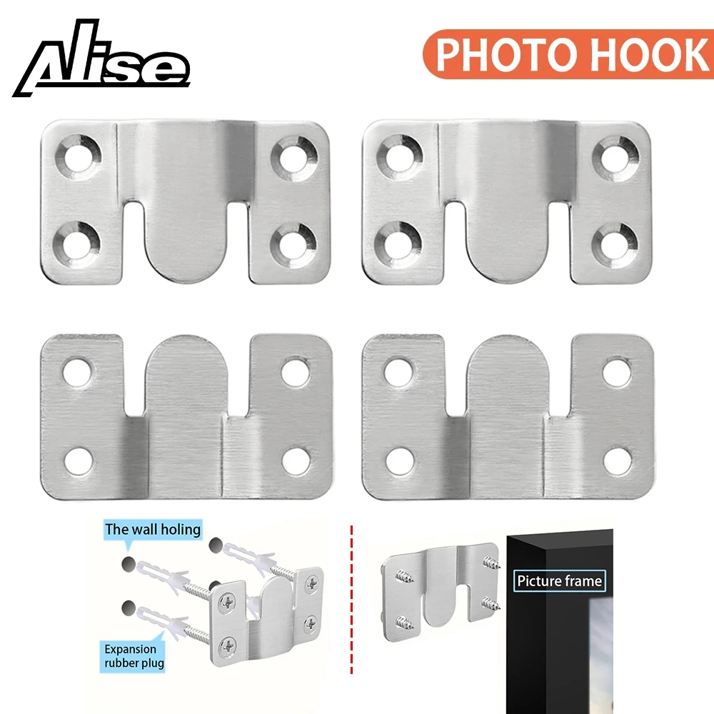 de cuadro de pared para cabecero, gancho de acero inoxidable, soporte de montaje empotrado entrelazado, accesorios de marco de fotos de pintura, 2/4 Uds.|Colgadores de fotos| - AliExpress