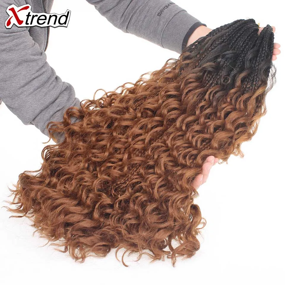 Xtrend Synthetic Boho Crochet Braid Bohemian Box Braids Crotchet Hair Extensions Ombre Braiding Braided Messy Goddess