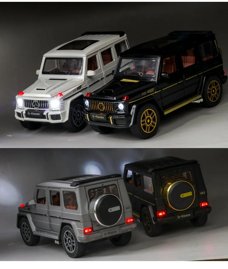 Модель автомобиля 1:24 G63 SUV автомобиль золото Diecasts& игрушечные транспортные средства из металлического сплава моделирование оттягивание автомобиля игрушки для детей Подарки для детей