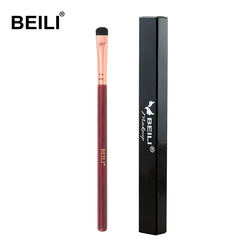 BEILI new pro кисти для макияжа верхняя козья шерсть пони Бордовый красный контур теней для век для век Foundation Кисти для смешивания брошюр maquillaje - Handle Color: RE21