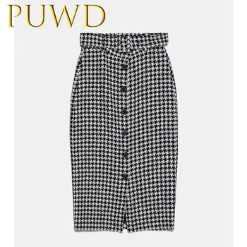 

PUWD 2019 Autumn women's A-line fairy skirt straight tube skirt medium length skirt