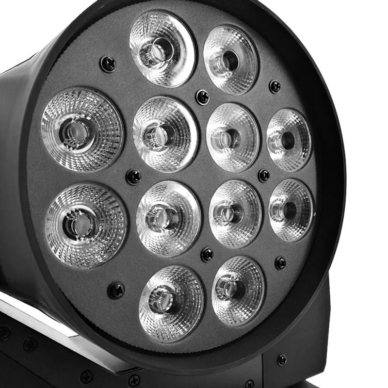 Небольшие окрашенные 12x18 Вт RGBWA+ UV6in1LED мыть Поворотная лампа DMX 512 Control DJ оборудование открытый шоу огни свадьбы