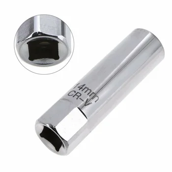 

Silver 14mm MINI Spark Plug Socket Removal Installation Wrench Magnetic Removal Tool Thin Wall 3/8" Drive For BMW Nissan