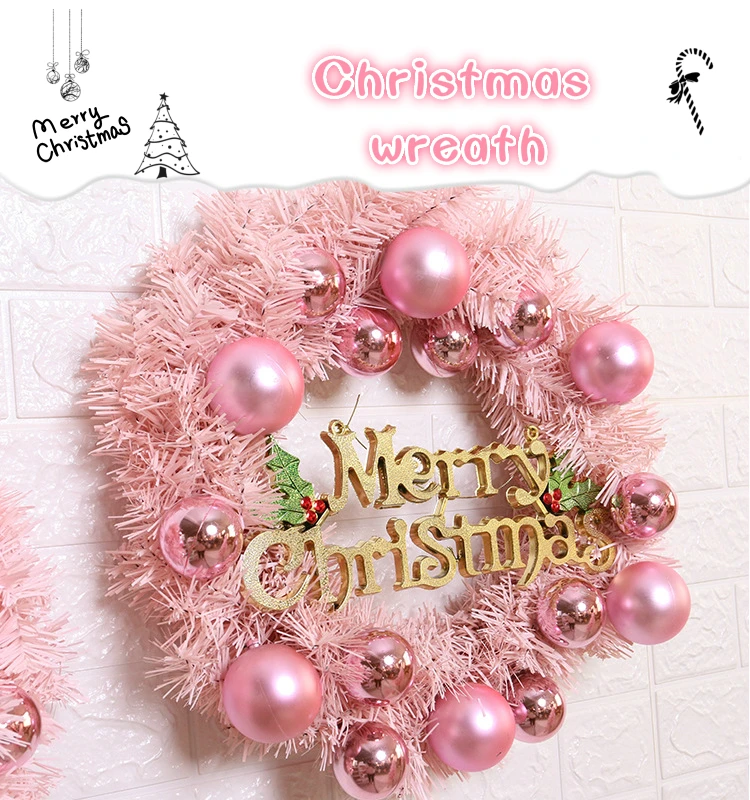 Розовая гирлянда венок Рождественское украшение для дома шоппинг окно торгового